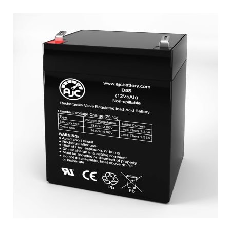 AJC Securitron B244 Alarm Replacement Battery 5Ah, 12V, F1